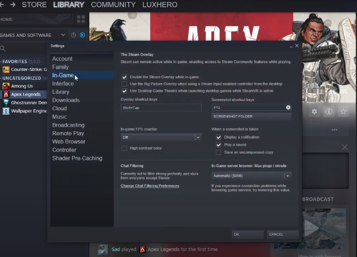 How to Show FPS in Apex Legends (Steam)