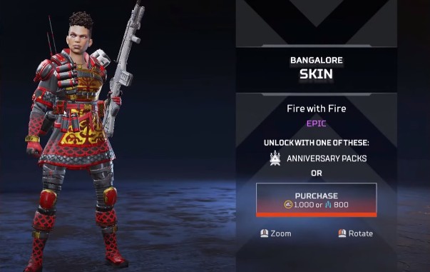 Bangalore Fire with Fire New Skins