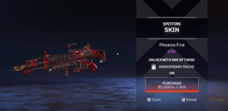 Spitfire Phoenix Fire New Skin