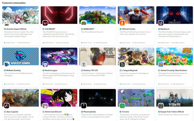 Popular Communities in Discord